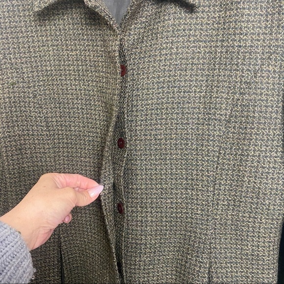 Vintage Barry Bricken Brown Plaid Wool Blazer 16 Plus Button Up Classic Preppy - Picture 8 of 14